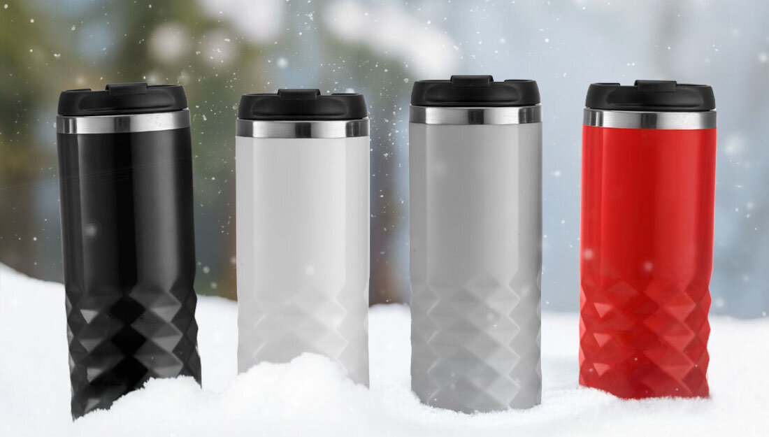 Kubek termiczny SMILE 320ml Biały Wysoka jakość z wysokiej jakości stali nierdzewnej trwałość i odporność praktyczne rozwiązanie