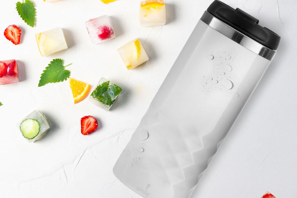 Kubek termiczny SMILE 320ml Biały Komfort i wygoda Prosty system zamykania i otwierania Antypoślizgowa podstawa łatwe czyszczenie higiena