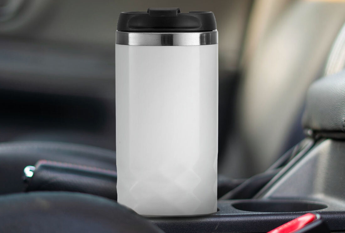 Kubek termiczny SMILE 320ml Biały Zawsze tam, gdzie Ty solidna konstrukcja szczelne zamknięcie ulubiony napój rozmiar wysokość średnica dopasowany kształt praktyczne wsparcie ulubiony napój pojemność