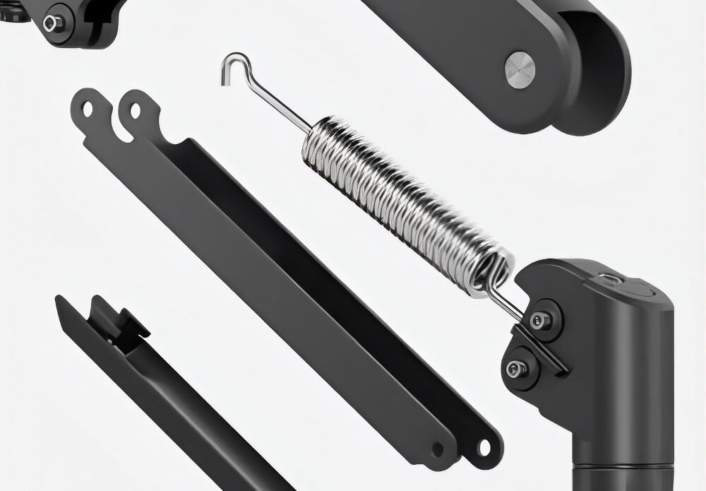 Uchwyt do monitora ONE FOR ALL DM4110 13-35 cali Czarny pokazanie systemu sprężynowego, regulacja wysokości, stabilność ekranu, mechanizm nośny