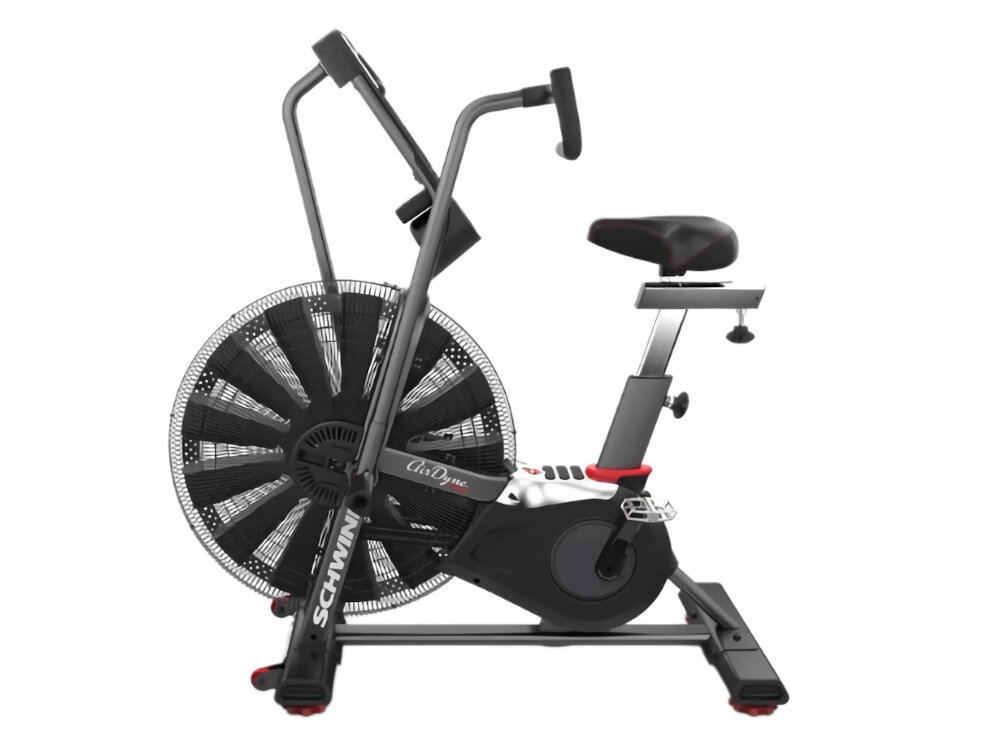 Rower powietrzny SCHWINN Airdyne AD8 rower na białym tle widoczny z boku trening całego ciała trening w domu powietrzny system oporu