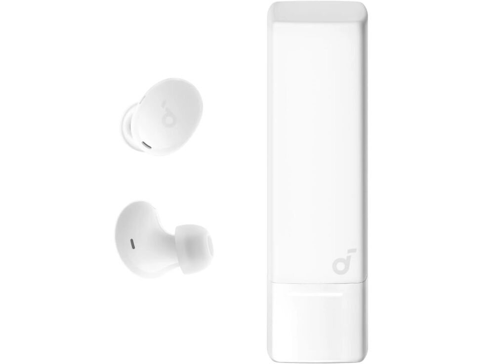 Słuchawki dokanałowe SOUNDCORE A30I ANC - Lekkie i wygodne, etui ze słuchawkami na białym tle