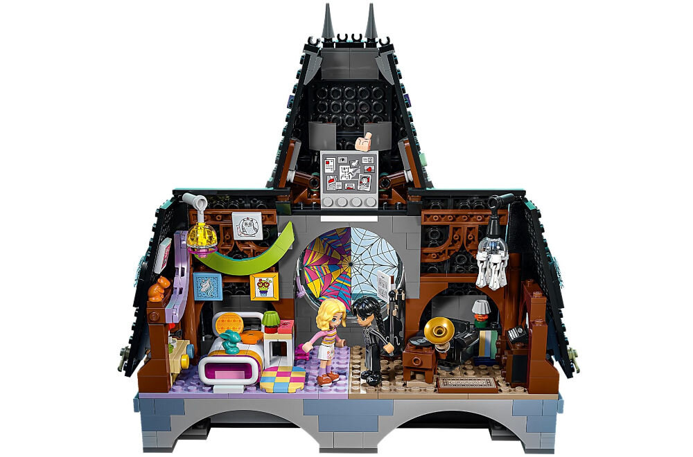 LEGO 76781 Wednesday Pokój Wednesday i Enid 750 elementów pomysł na prezent dla fanów serialu Wednesday bogata zawartość mroczny klimat złożony model na białym tle