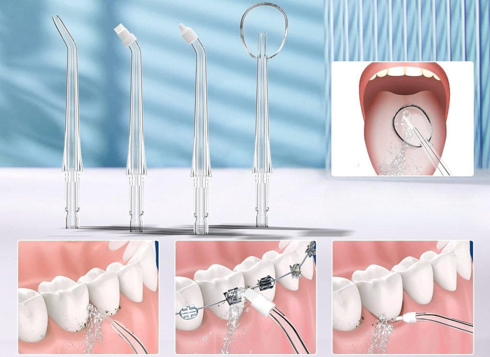 Irygator EXTRALINK Smartlife Intelligent Water Flosser L8 Biały Wsparcie dla trudnych obszarów mosty korony aparaty ortodontyczne pielęgnacja implantów dokładne czyszczenie efekty w krótkim czasie