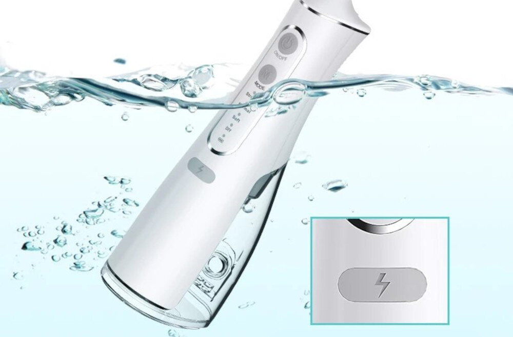 Irygator EXTRALINK Smartlife Intelligent Water Flosser L8 Biały Wygoda użytkowania Kompaktowy rozmiar i ergonomiczny kształt Wodoodporna konstrukcja zbiornik 300 ml woda