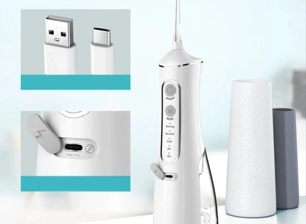 Irygator EXTRALINK Smartlife Intelligent Water Flosser L8 Biały rozwiązania na co dzień Funkcja zapamiętywania ostatniego trybu kabel USB-A/USB-C
