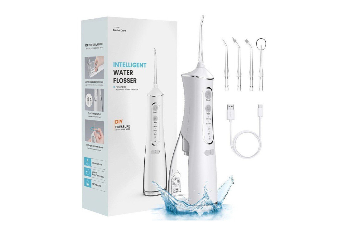 Irygator EXTRALINK Smartlife Intelligent Water Flosser L8 Biały zestaw akcesoria komplet wyposazenie