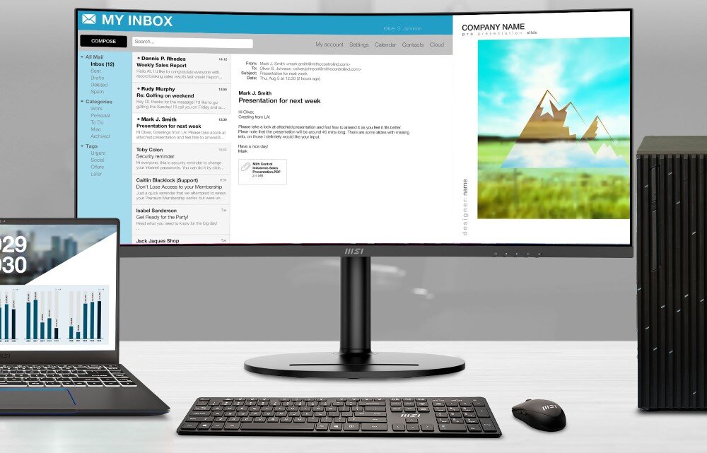 Monitor MSI Modern MD342CQP 34 3440x1440px 120Hz 1 ms [MPRT] Curved przełącznik KVM obsługa