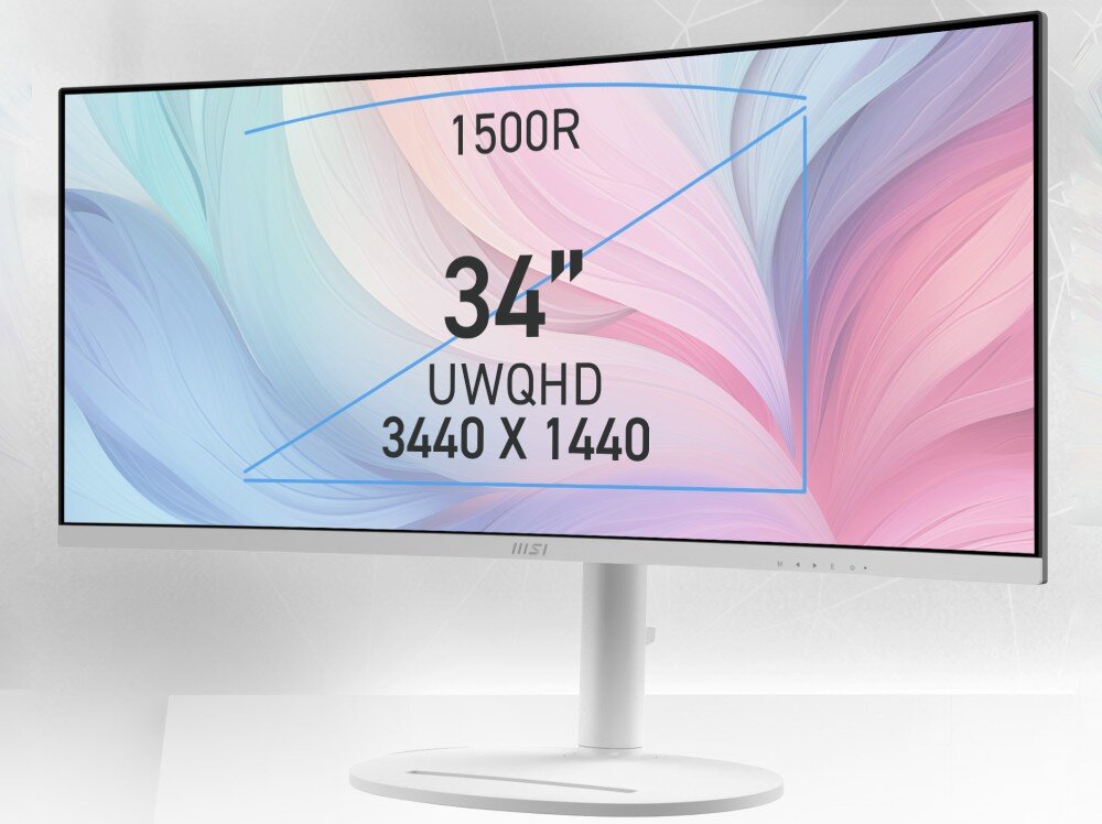Monitor MSI Modern MD342CQPW 34 3440x1440px 120Hz 1 ms [MPRT] Curved obraz zakrzywienie przekątna HDR proporcje