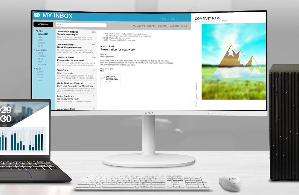 Monitor MSI Modern MD342CQPW 34 3440x1440px 120Hz 1 ms [MPRT] Curved przełącznik KVM obsługa