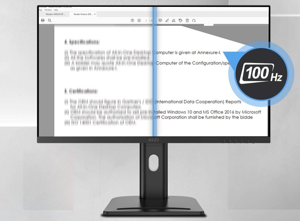 Monitor MSI Pro MP273QP E2 27 2560x1440px IPS 100Hz 1 ms [MPRT] płynność odświeżanie czas reakcji synchronizacja