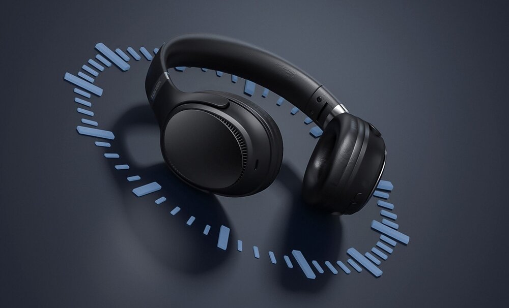 Słuchawki nauszne TONSIL R35BT Pro ANC  bateria  wizualizacja czasu pracy 