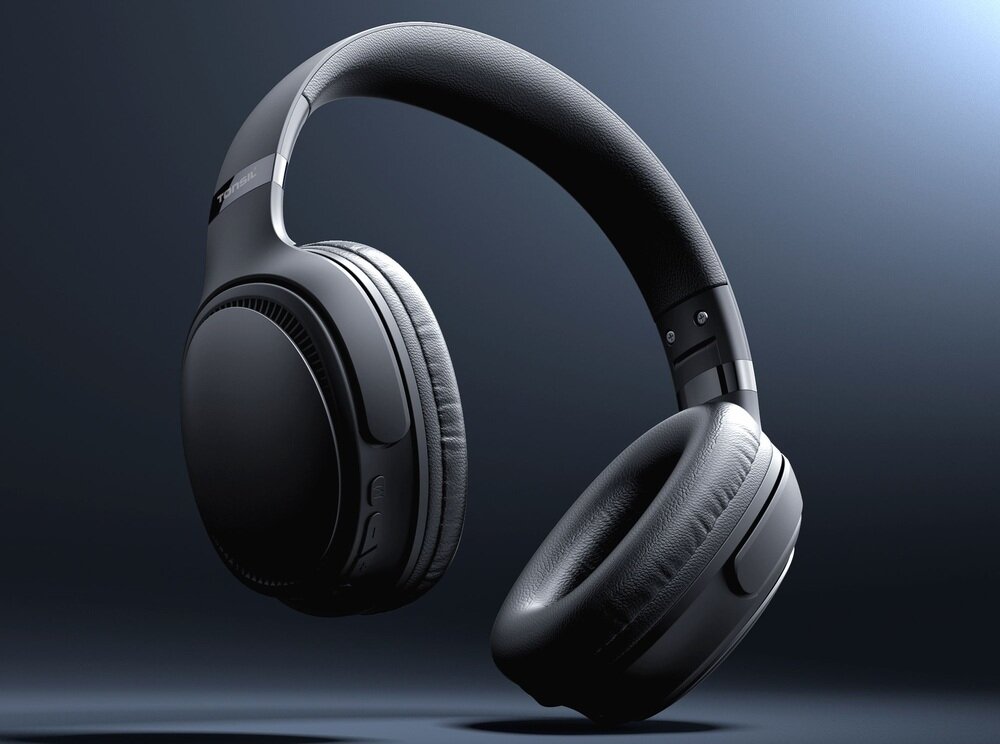 Słuchawki nauszne TONSIL R35BT Pro ANC  przewodowe  render na ciemnym tle 