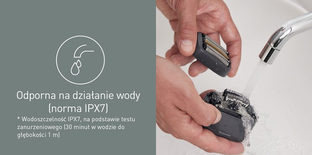 Golarka PANASONIC ES-PV3B-K803 Na mokro i sucho można myć pod wodą, łatwiejsze utrzymanie czystości, szybkość i wygoda, dłuższa żywotność