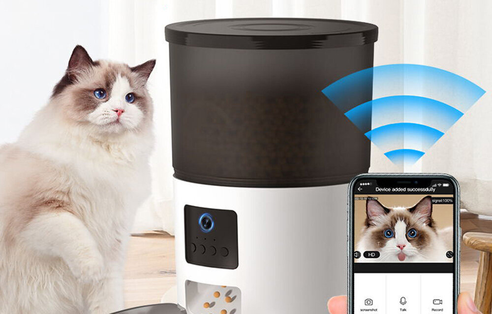 Dozownik karmy automatyczny ROJECO 3L Pet Feeder With 1080P Camera Inteligentny dozownik karmy Rojeco Twój pupil w dobrych rękach