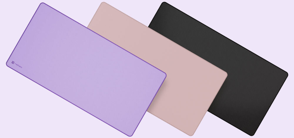Podkładka NATEC Colors Series Pure Lavender XL
kolory, które inspirują, trzy wersje kolorystyczne - Pure Lavender, Misty Rose, Obsidian Black,
podkładki w trzech wersjach kolorystycznych