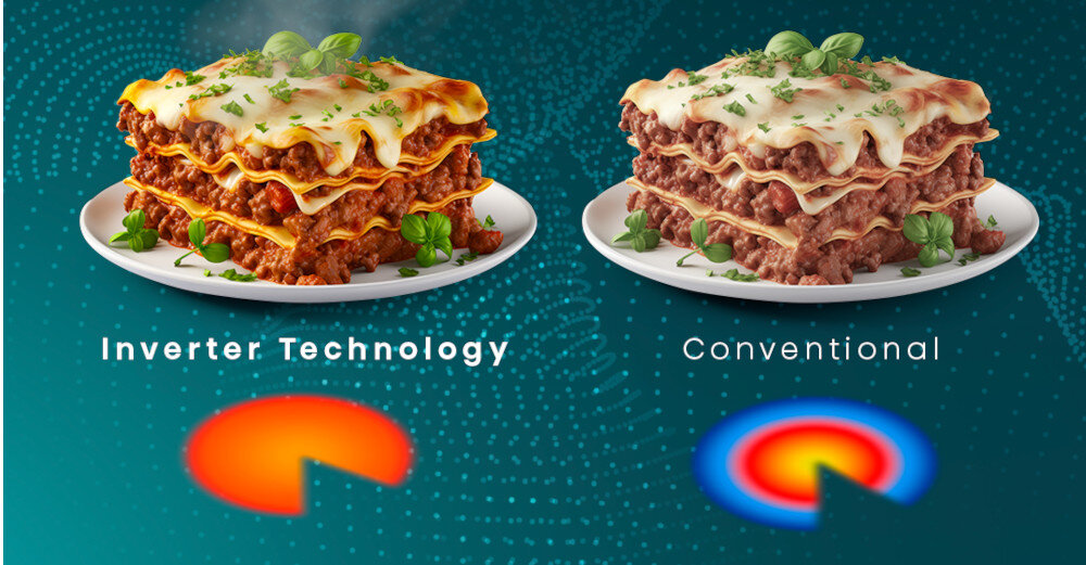 KUCHENKA MIKROFALOWA HISENSE H23MOBS4HI Technologia Inwerterowa wydajność precyzja równomiernie przygotowane