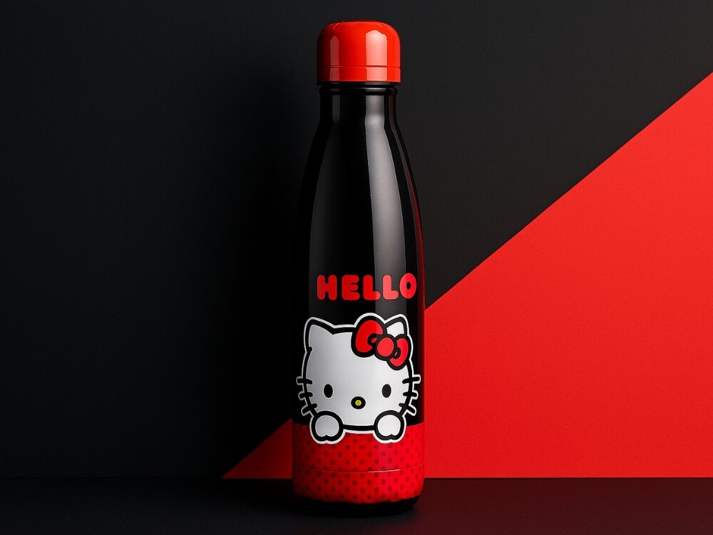 Butelka CORIEX Hello Kitty czarna stal nierdzewna szczelna termos 500 ml