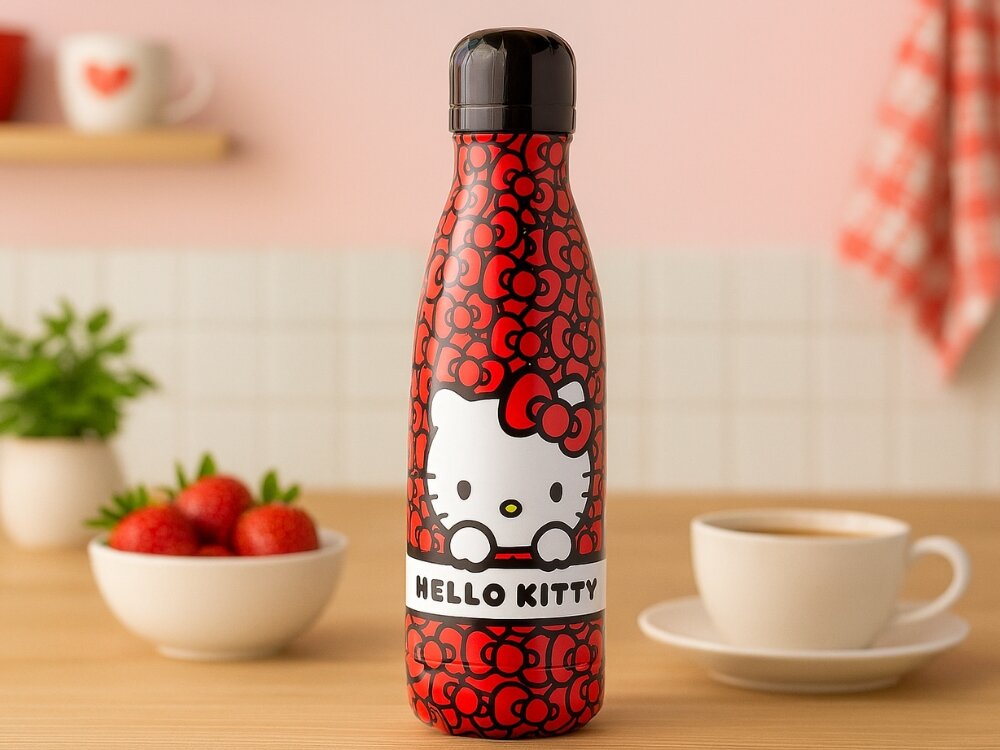 Butelka CORIEX Hello Kitty czarna stal nierdzewna szczelna termos 500 ml