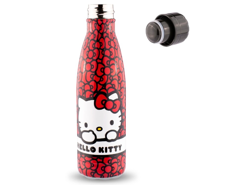 Butelka CORIEX Hello Kitty czarna szczelna kompaktowa prezent 500 ml szczelna zakrętka, kompaktowy kształt, lekka