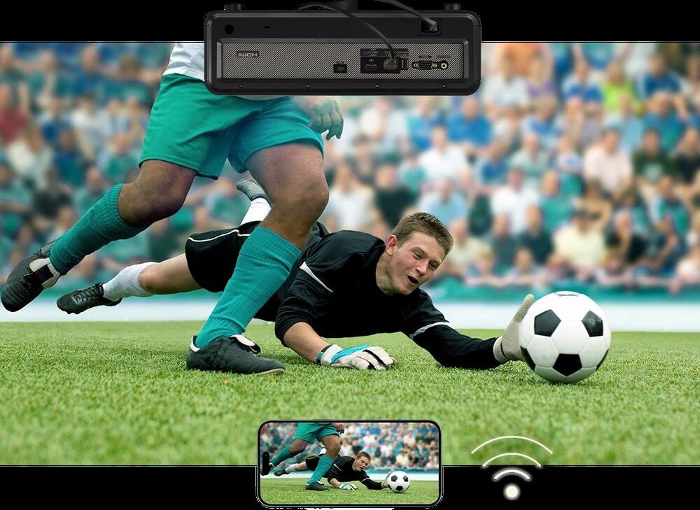Projektor VIEWSONIC X1-4K Pro Wi-Fi 5 GHz bezprzewodowe dublowanie ekranu, projektor wyświetlający obraz na ścianie, smartfon