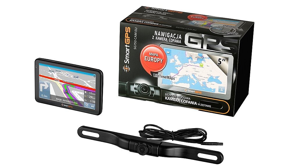 Nawigacja SMART SG750 Cam EU ekran mapy sterowanie gps rysik uchwyt samochód