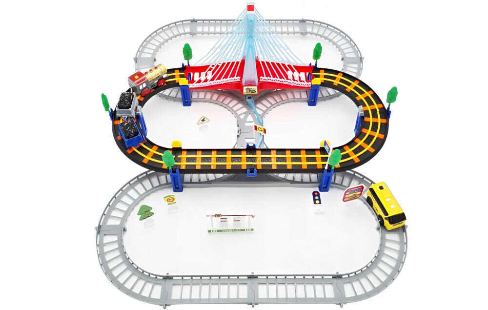 Kolejka EXTRALINK Kids Track King EX.39838 prezentacja kolejki na białym tle chwila do wspólnego spędzenia czasu wzmacnia więzi rodzinne uczy pracy zespołowej rozwijanie zdolności