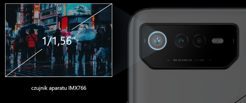 Smartfon ASUS ROG Phone 6 Pro  ekran bateria aparat procesor ram pamięć pojemność rozdzielczość zdjęcia filmy opis dane cechy blokady system łączność wifi bluetooth obudowa szkło odporność porty muzyka transfer sieć przekątna matryca waga czujniki