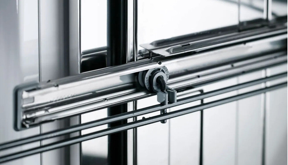 Zmywarka ASKO DWCBI231.S/1 prowadnice teleskopowe łatwe wysuwanie płynne wysuwanie wsuwanie mechanizm rozładunek załadunek