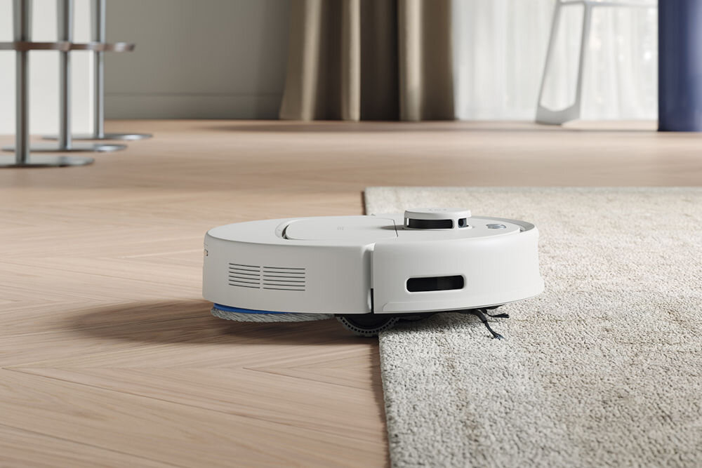 Robot sprzątający ECOVACS Deebot N30 Pro Omni Biały silnik duża prędkość prostoliniowy kanał ssący moc ssania na poziomie 10 000 Pa czyszczenie dywanów zapobieganie krzyżowemu zanieczyszczeniu unoszenie mopa o 9 mm
