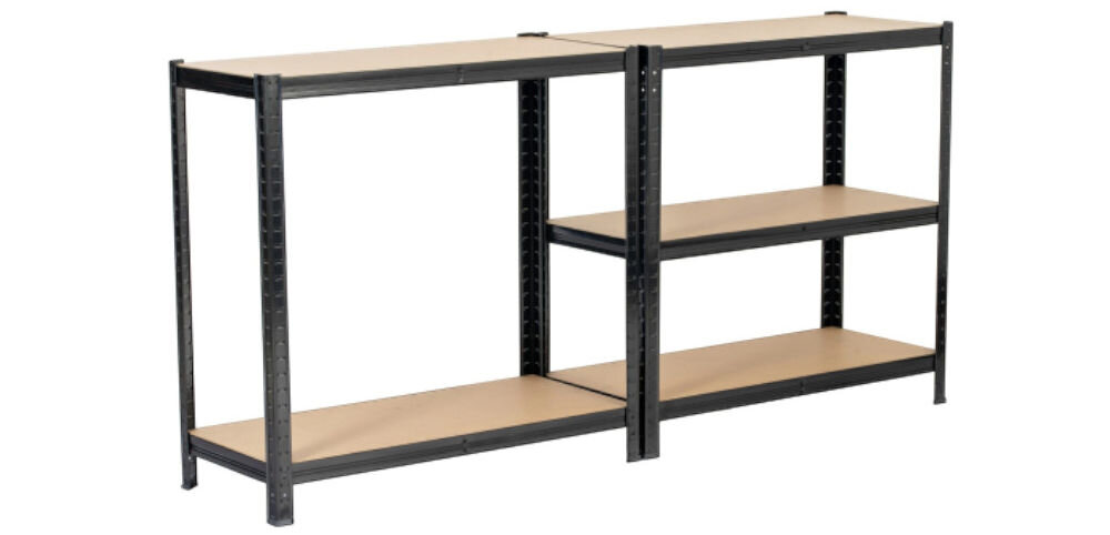 Regał magazynowy EXTRALINK EX.36776 180 x 90 x 40 cm, trwały, MDF, rama, codzienny, na białym tle regał rozłożony w szerszej konstrukcji