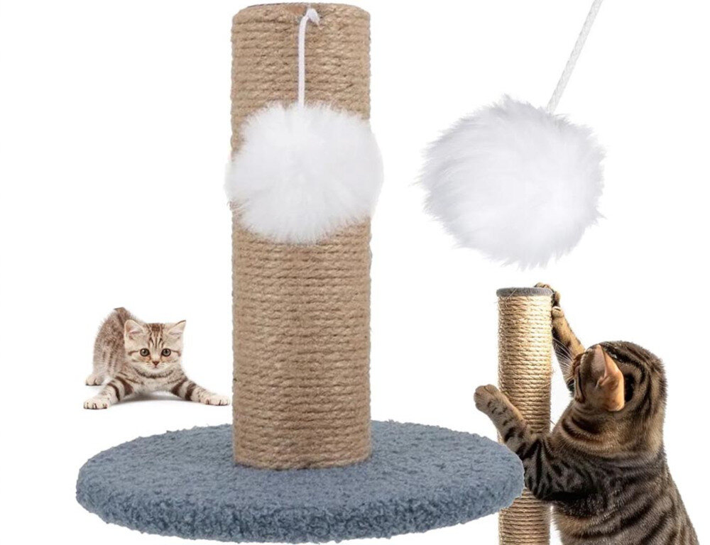 Drapak dla kota EXTRALINK Pet-768 Zabawa, która rozwija Pluszowa piłeczka na sznurku rozładował energię, rozwijał refleks  ćwiczył koordynację zabawa