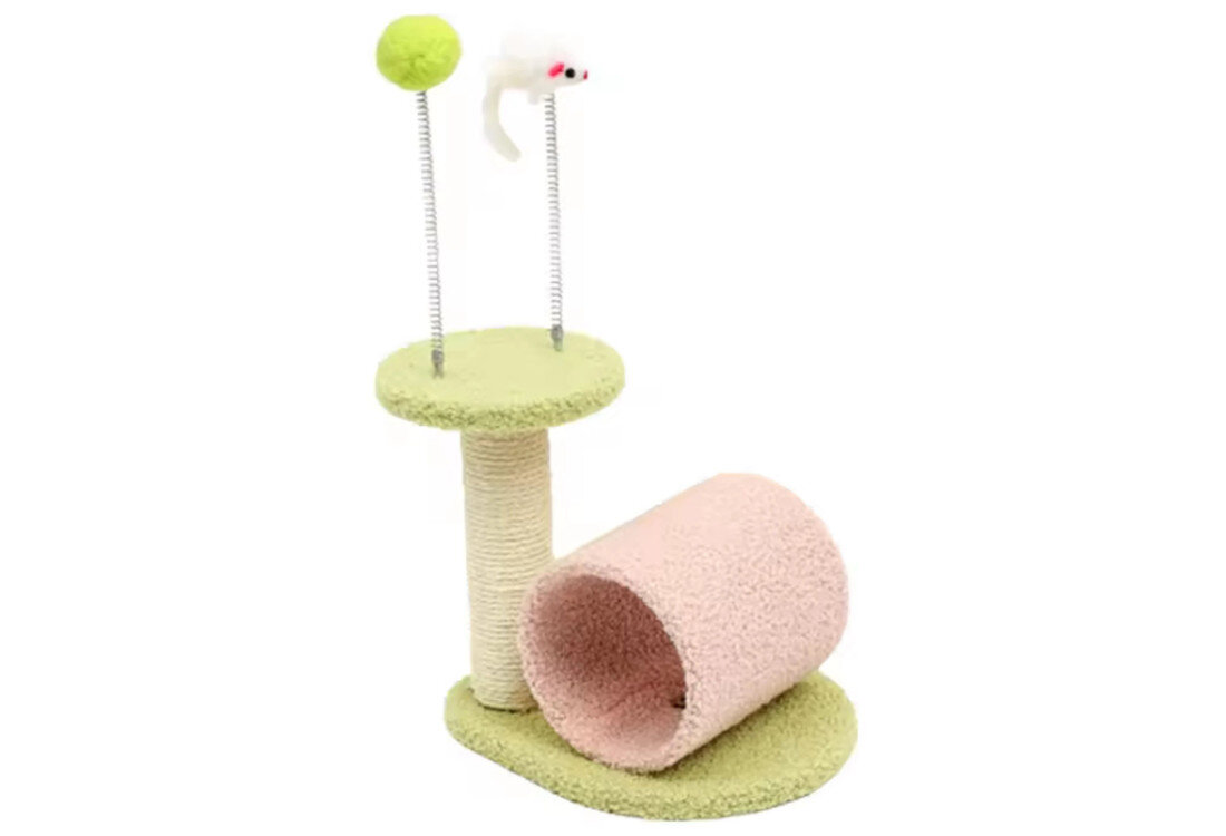 Drapak dla kota EXTRALINK Pet-769 Stymulacja ruchu i zmysłów pluszowa kuleczka zabawki myszka na sprężynce 