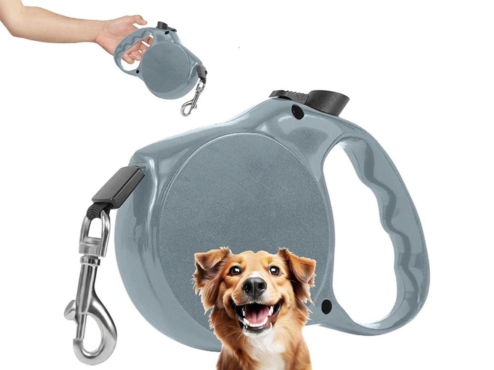Smycz EXTRALINK PET-830 S (5 m - 15 kg) Szary Wygoda, którą czuć w dłoni Ergonomiczna rączka stabilny chwyt