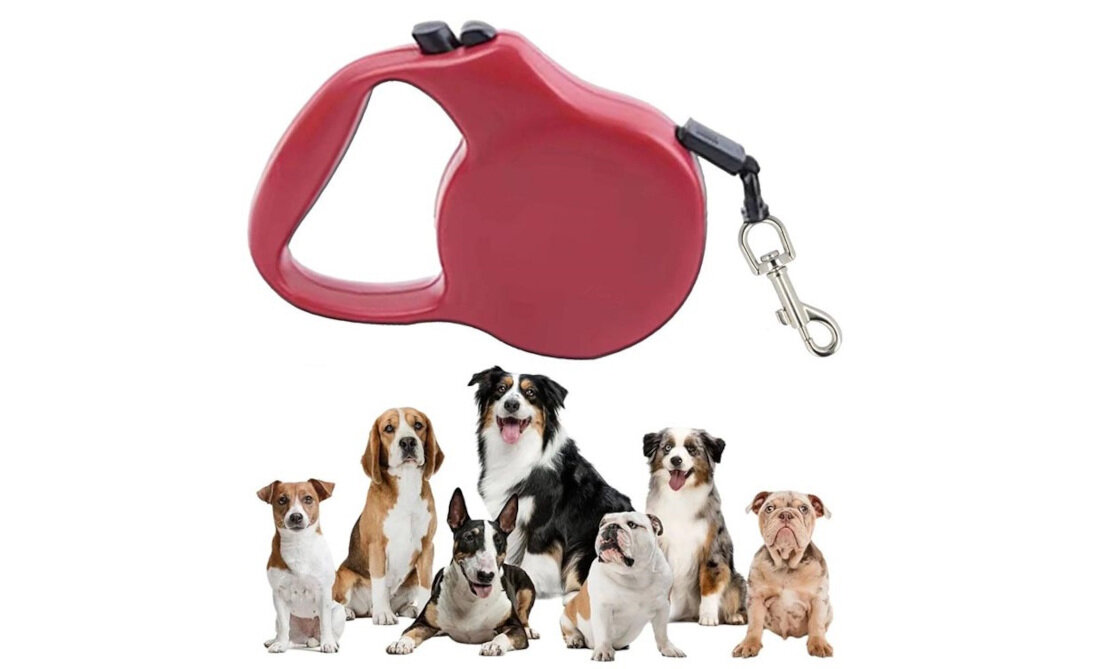 Smycz EXTRALINK PET-829 S (5 m - 15 kg) Ciemnoróżowy wygląd design tło prezentacja wizualizacja Komfortowy spacer z pupilem