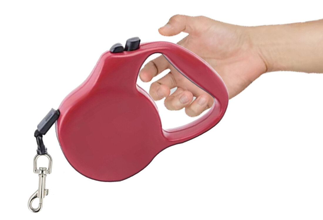 Smycz EXTRALINK PET-829 S (5 m - 15 kg) Ciemnoróżowy Wygoda, którą czuć w dłoni Ergonomiczna rączka stabilny chwyt