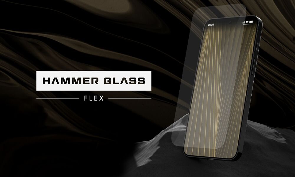 Szkło hybrydowe HAMMER GLASS Flex maksymalna odporność na pęknięcia chroni podczas upadku twardość 7H ochrona przed zarysowaniami powłoka oleofobowa maksymalne odwzorowanie koloru kompatybilność z funkcjami biometrycznymi szybka i łatwa instalacja precyzyjne dopasowanie ultra wrażliwość na dotyk