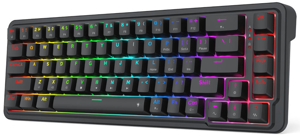 Klawiatura REDRAGON K709-RGB Nova stylowy wygląd, subtelna, stonowana kolorystyka, podświetlenie RGB, możliwość dostosowania podświetlenia, produkt na białym tle