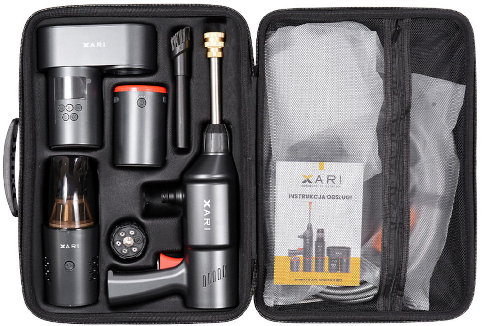 XARI Smart Kit XP1 wysokiej jakości materiałów pielęgnacji samochodu w ogrodzie, domu wyjazdów na biwak napompujesz umyjesz odkurzysz