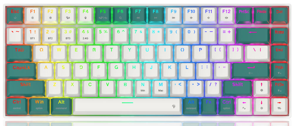 Klawiatura K678WG-RGB-PRO Singed
efektowne podświetlenie RGB oferujące różnorodne efekty świetlne, możliwość regulacji intensywności podświetlenia, podświetlenie ułatwiające pracę w warunkach słabego podświetlenia
produkt na białym tle