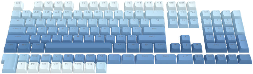Klawisze REDRAGON A134 Ombre Niebieski 131 nakładek możliwość dostosowania klawiatur o różnorodnych układach US ANSI tenkeyless 60%
kompatybilność z większością klawiatur mechanicznych kompatybilność z różnymi konfiguracjami dolnego rzędu