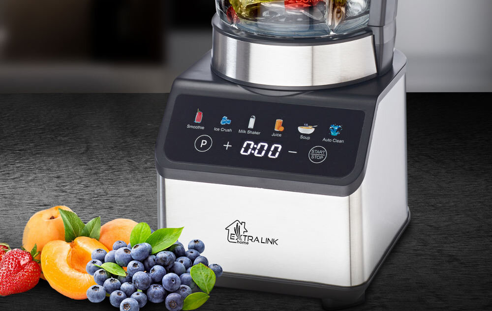 Blender kielichowy EXTRALINK L-10B wydajność moc pojemność porcje obudowa wykonanie stal nierdzewna
