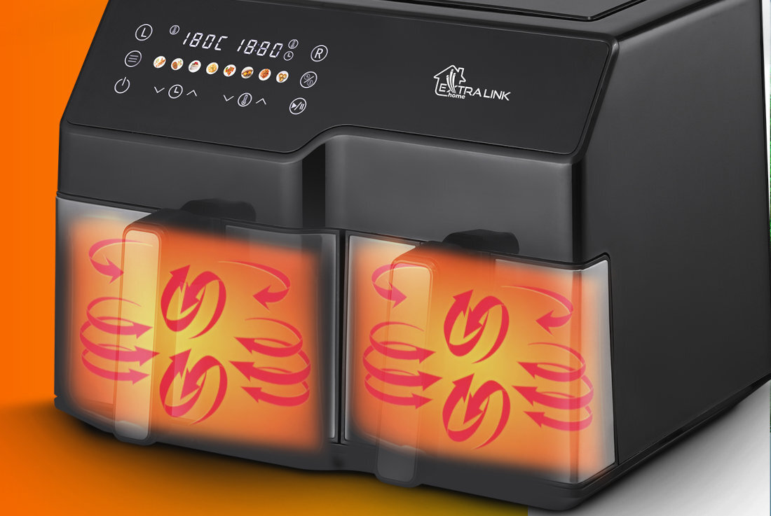 Frytkownica beztłuszczowa EXTRALINK SJ-1000 Air Fryer Zdrowe smażenie Technologia gorącego powietrza Chrupiąca skórka soczysty środek