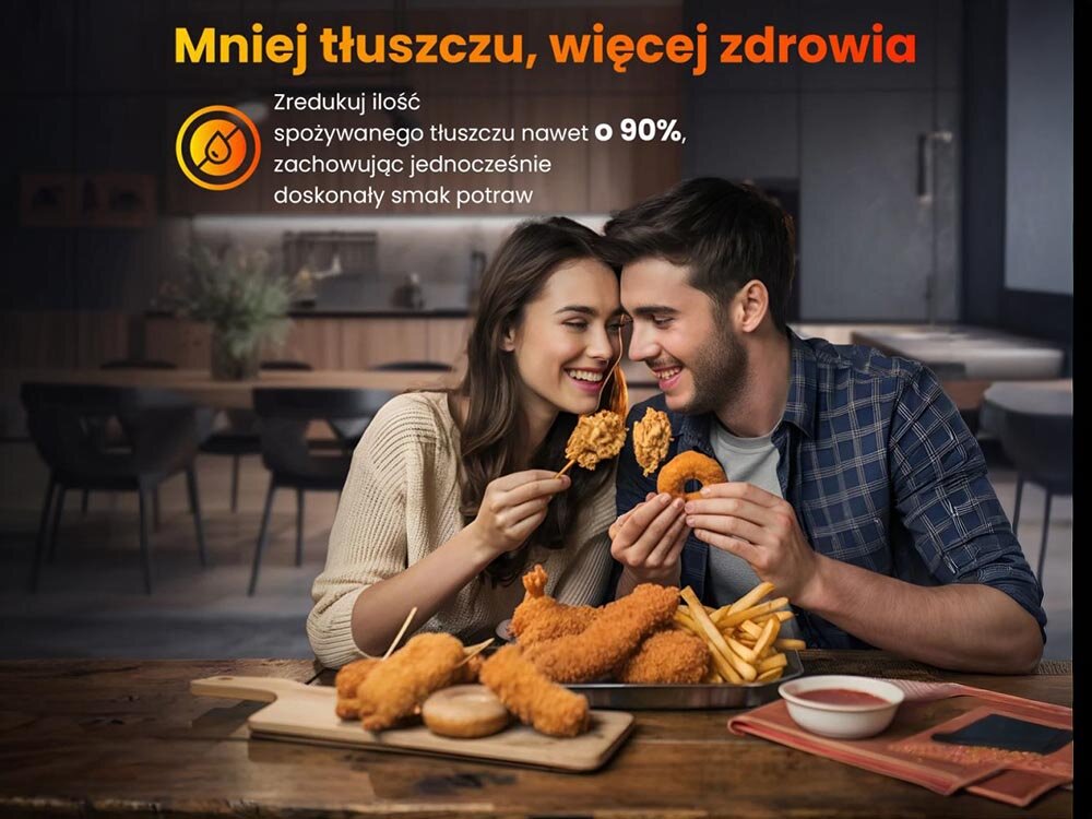 Air Fryer Frytkownica beztłuszczowa EXTRALINK SJ-520 chrupiące dania bez użycia oleju, technologia cyrkulacji powietrza, naturalny smak i aromat
