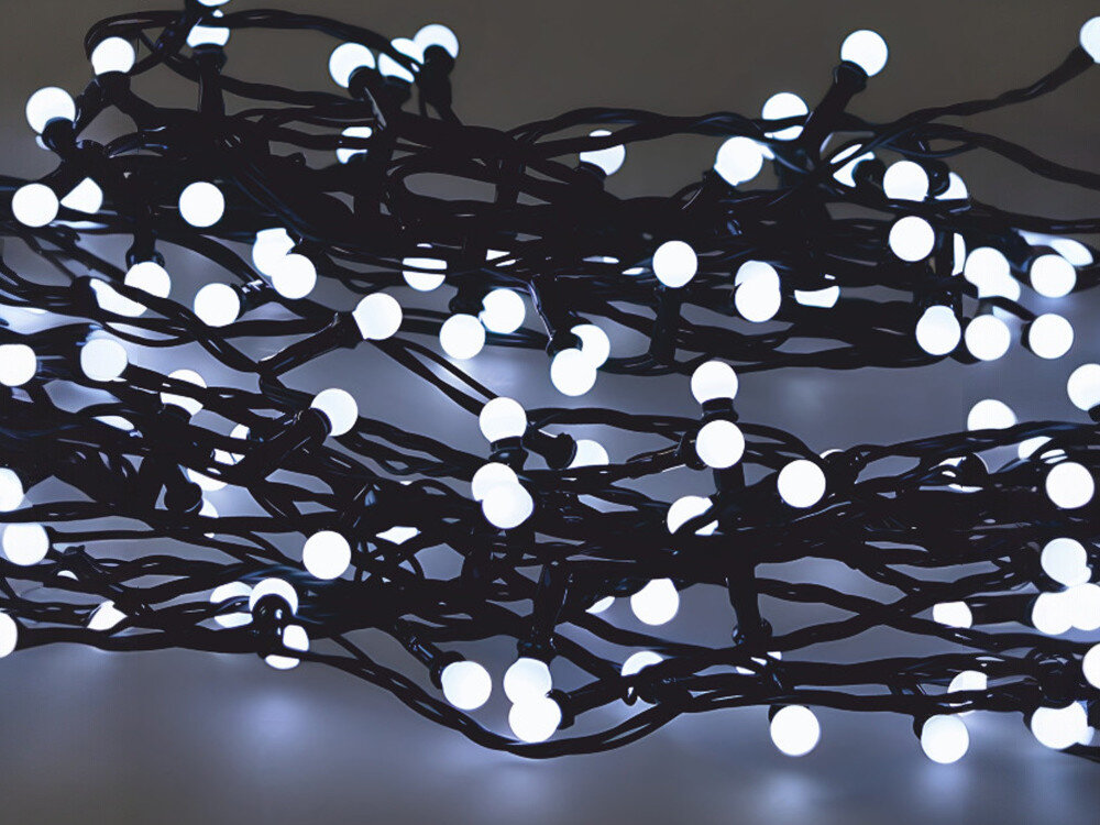 Lampki choinkowe LED EXTRALINK Kulki LED0153 16 m Sieciowe, IP44, ochrona, pogoda, czarny, lampki led podłączone do zasilania