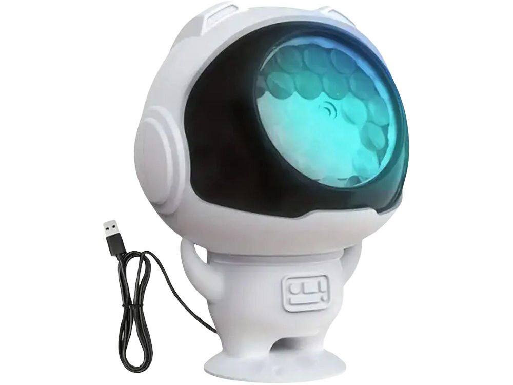 Projektor LED EXTRALINK BN-1223, śnieg, Mikołaj, zasięg, świąteczny, na białym tle projektor z kablem usb frontem prawo skos