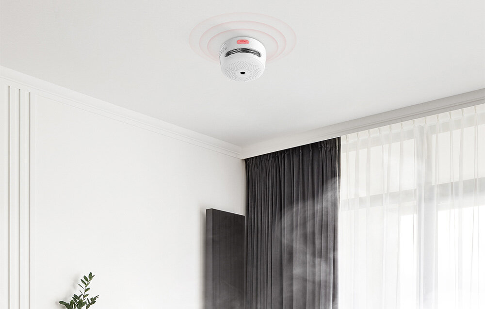 X-SENSE XS01 sensor fotoelektryczny sypialnie czy salony uruchamia głośny alarm 85 dB czerwony wskaźnik LED stan alarmowy