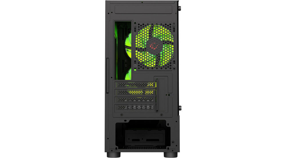RAMPAGE Lyra Mesh Obudowa PC Mid-T 3x wentylator RGB czarna wsparcie systemów chłodzenia wodnego dla entuzjastów wydajności skuteczne odprowadzanie ciepła optymalne temperatury pracy stabilne działania komputera wymagający użytkownicy i gracze