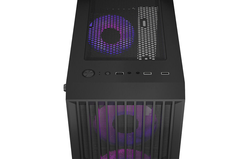 RAMPAGE Lyra Mesh Obudowa PC Mid-T 3x wentylator RGB czarna trwałe wysokiej jakości materiały stal stabilność wytrzymałość solidna konstrukcja bezproblemowe użytkowanie dla entuzjastów technologii profesjonalistów