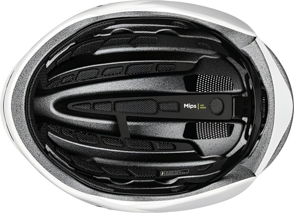 Kask rowerowy ABUS GameChanger 2.0 Shine Biały Szosowy rozmiar M, 57-61 cm MIPS kask na białym tle widoczny od środka system MIPS warstwa o niskim współczynniku tarcia ogranicza oddziaływanie sił rotacyjnych na mózg współpracoa z systemem wentylacji niska masa waga 275 g